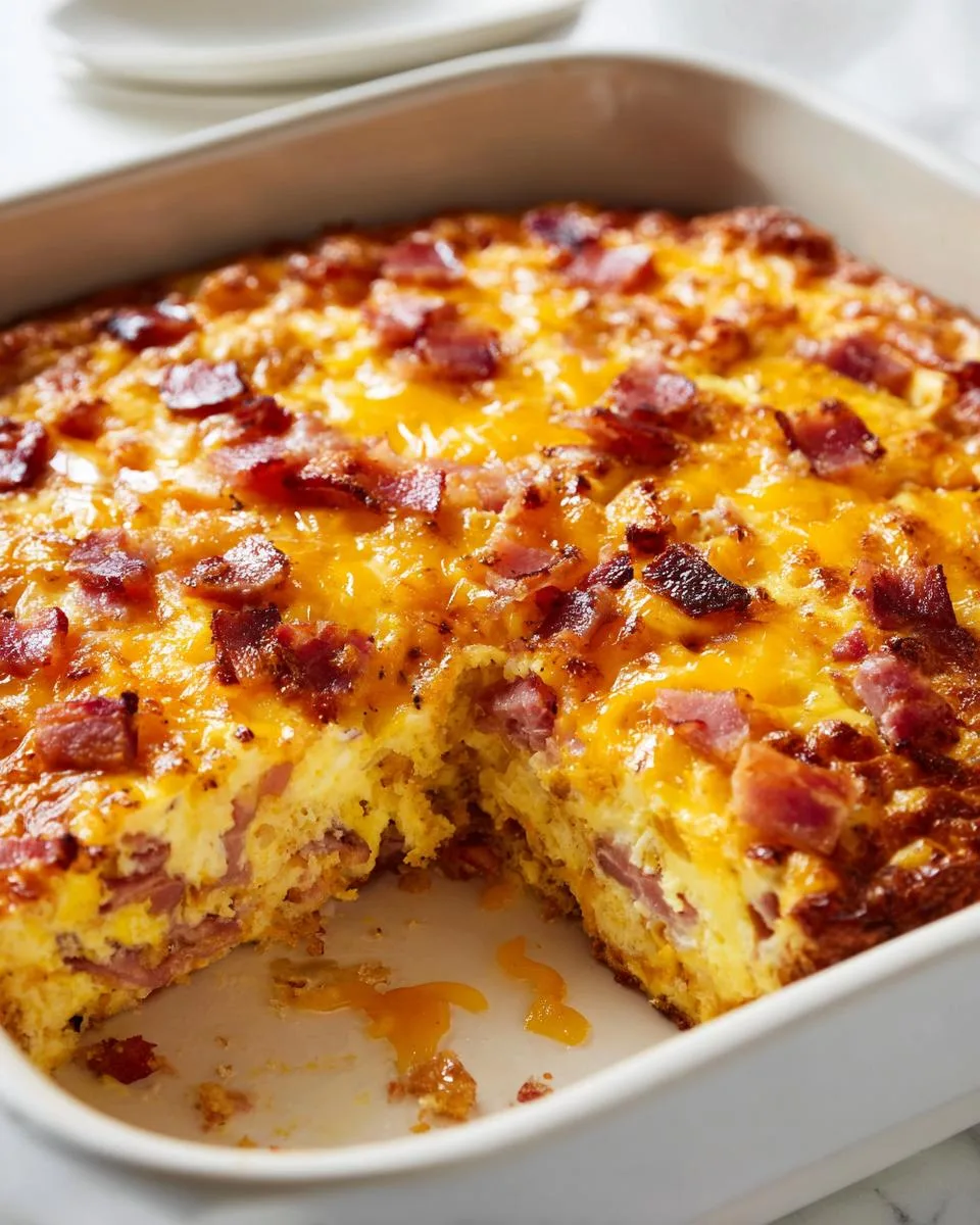 hashbrown ham breakfast casserole - detail 3