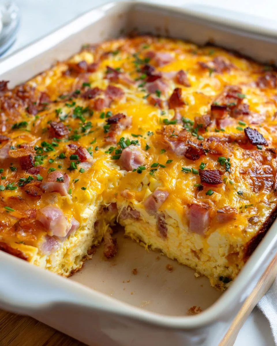 hashbrown ham breakfast casserole - detail 4