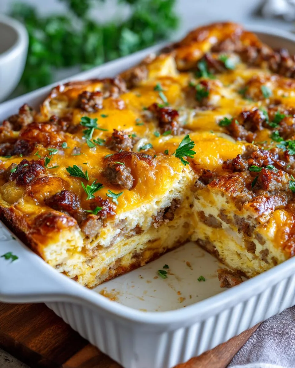 overnight breakfast strata casserole - detail 3