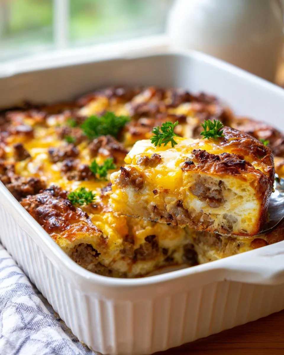 overnight breakfast strata casserole - detail 4