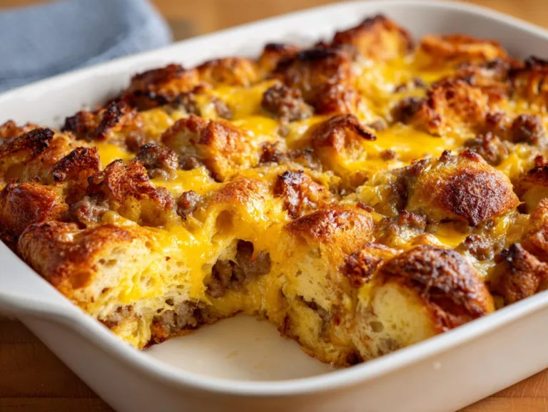 overnight croissant breakfast casserole
