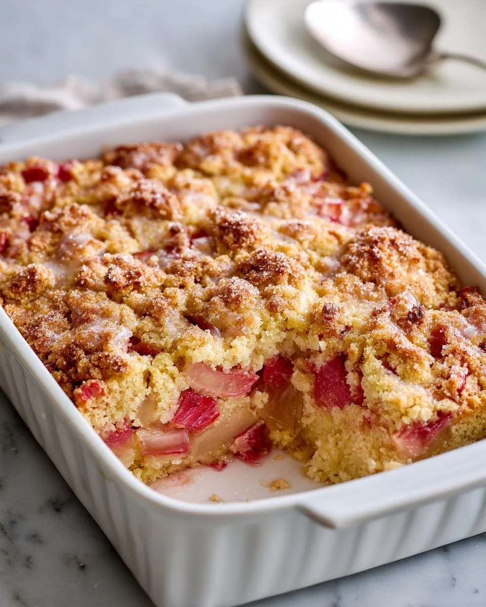 5 Ingredient Rhubarb Dump Cake - detail 4