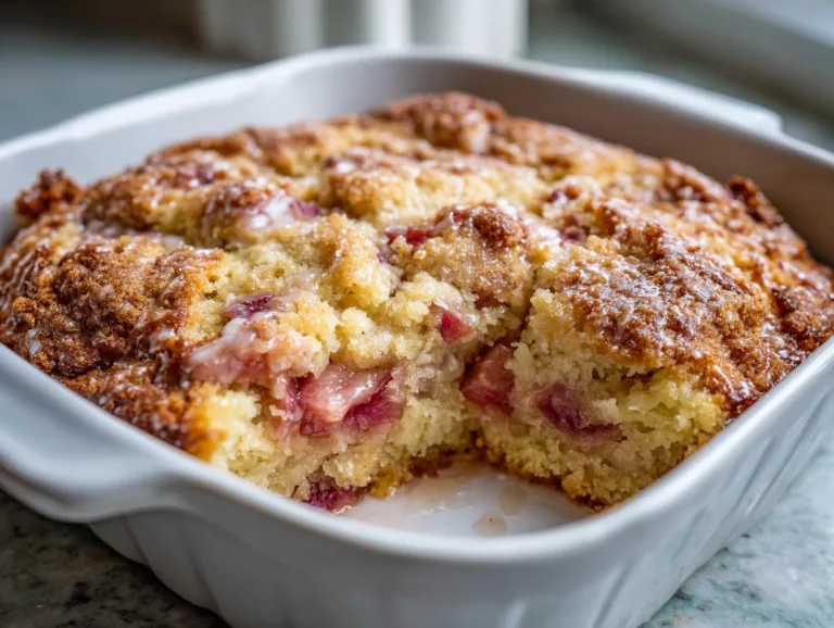 5 Ingredient Rhubarb Dump Cake