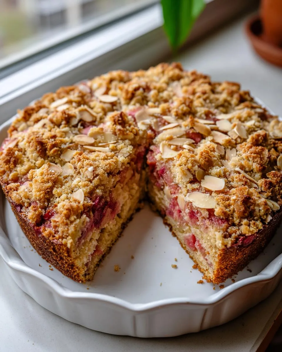 Almond Rhubarb Coffee Cake Recipe - detail 3