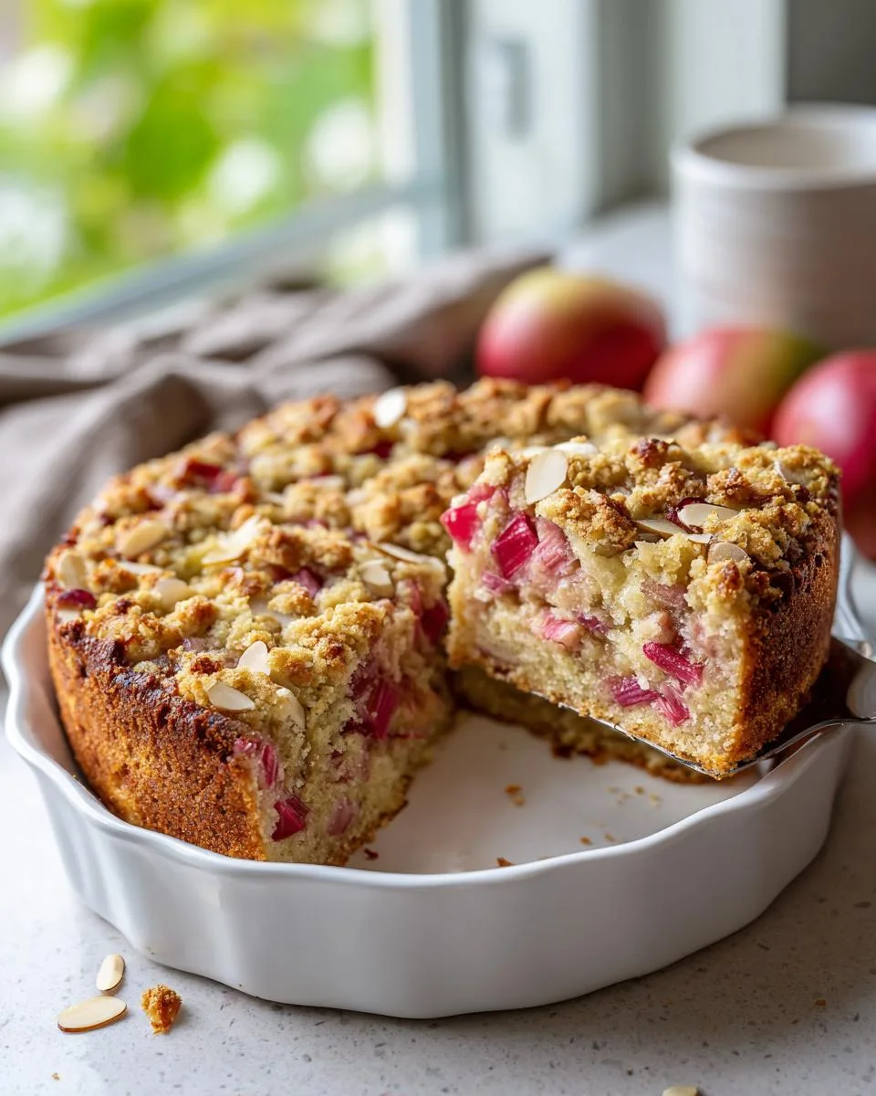 Almond Rhubarb Coffee Cake Recipe - detail 4