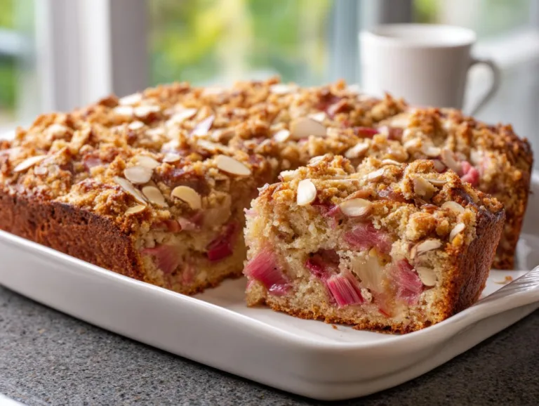 Almond Rhubarb Coffee Cake Recipe