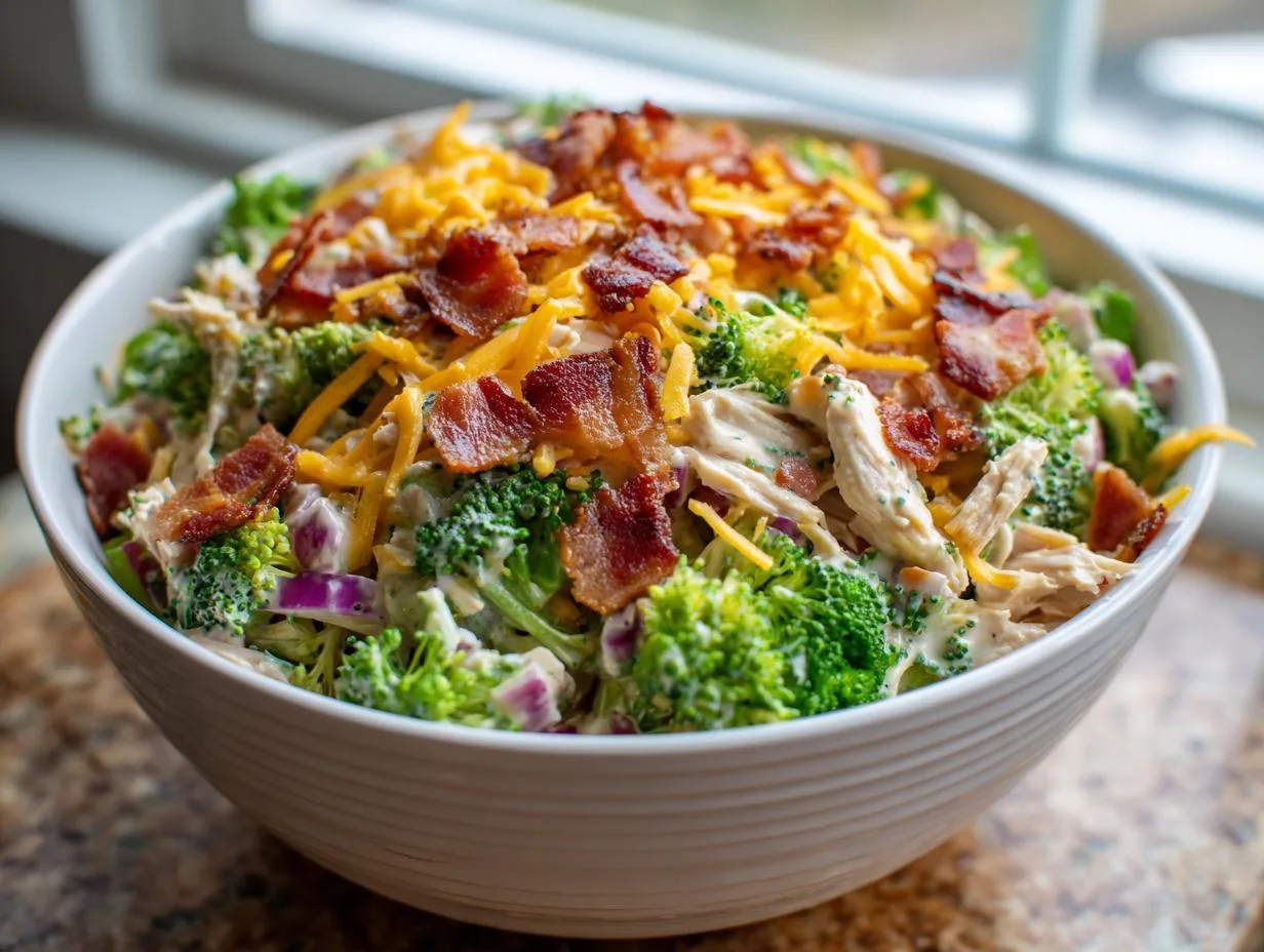 Irresistible Broccoli Cheddar Chicken Salad Bowl in 30 Minutes