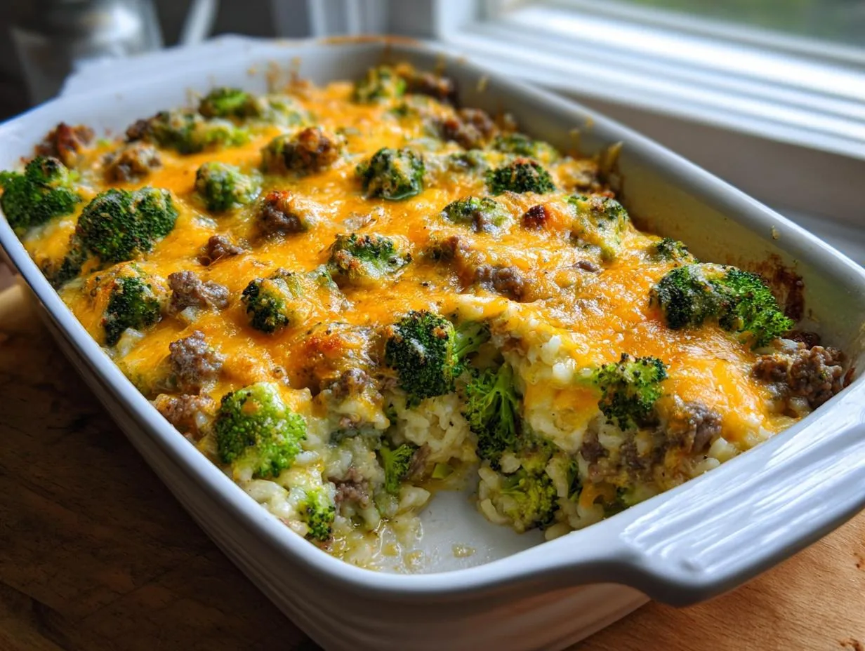 Irresistible 30-Minute Broccoli Rice Beef Bake Comfort