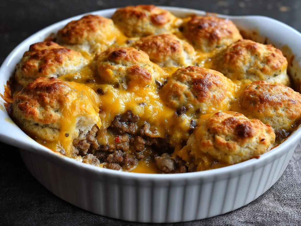 Irresistible 15-Minute Cheeseburger Biscuit Bake Recipe
