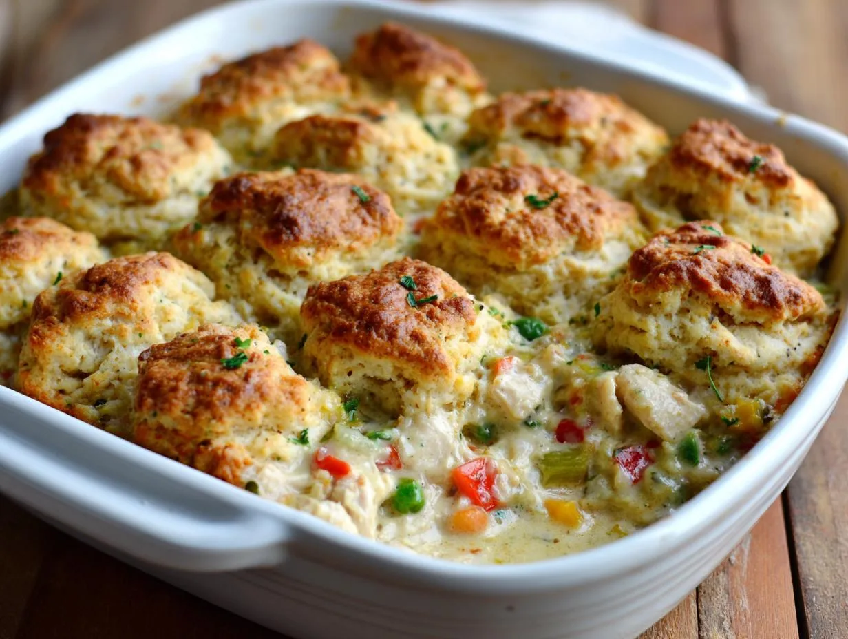35-Minute Chicken Biscuit Casserole Bake: Comfort Food Magic