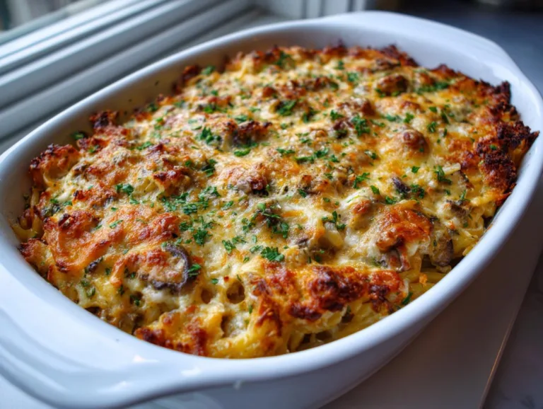 Creamy Chicken Tetrazzini Bake