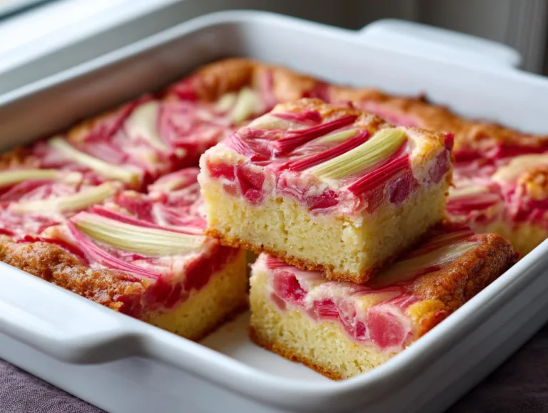 Creamy Rhubarb Custard Bars Recipe