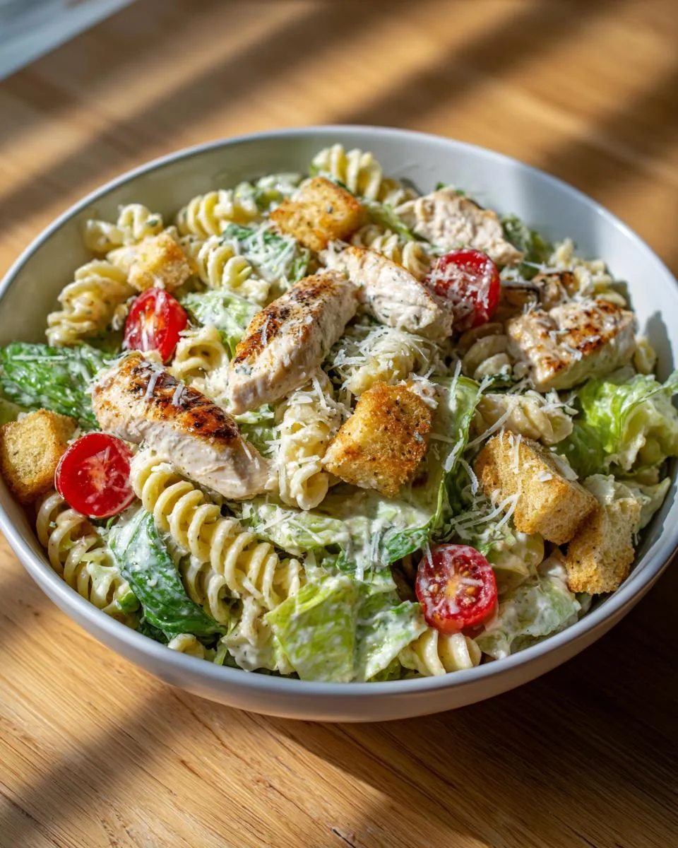 Easy Chicken Caesar Pasta Salad - detail 4