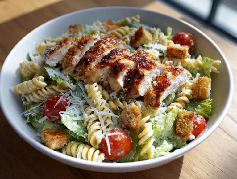Easy Chicken Caesar Pasta Salad