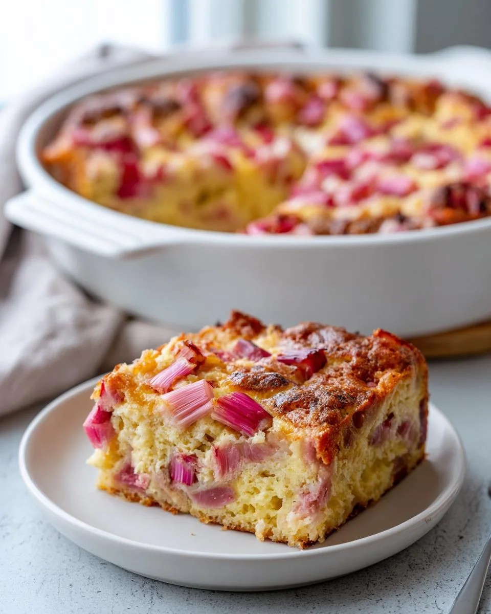 Easy Rhubarb Custard Cake Recipe - detail 3