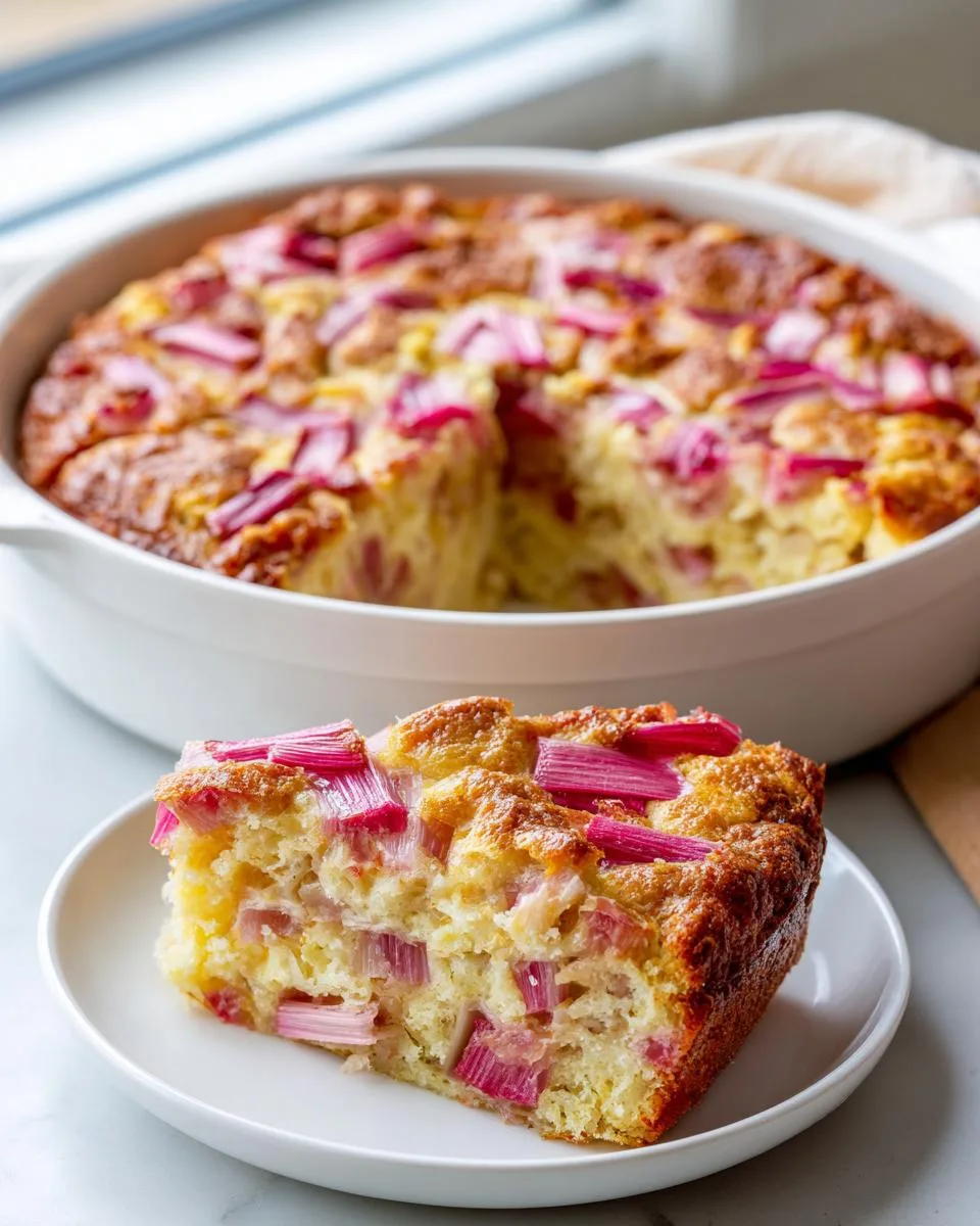 Easy Rhubarb Custard Cake Recipe - detail 4