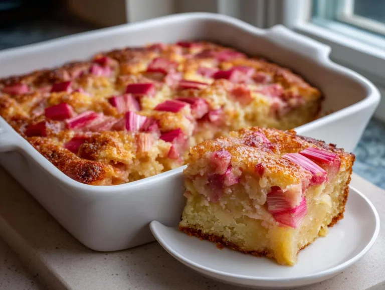 Easy Rhubarb Custard Cake Recipe