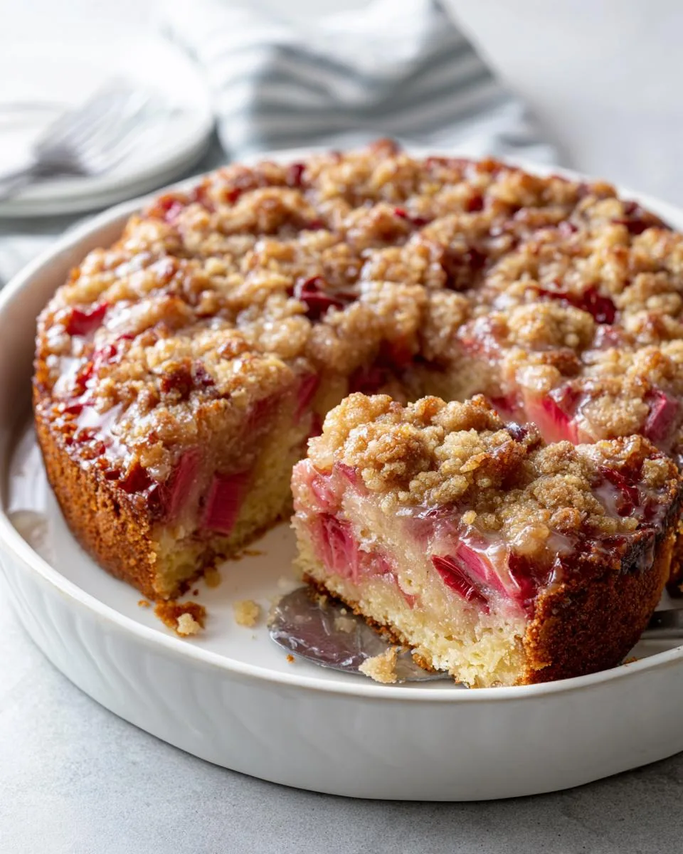 Easy Rhubarb Upside Down Cake - detail 3