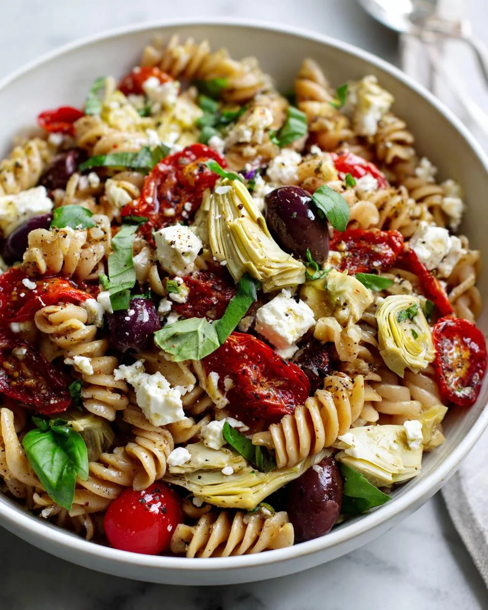 Greek Artichoke Pasta Salad Bowl - detail 3