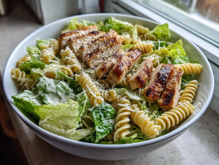 Grilled Chicken Caesar Pasta Salad