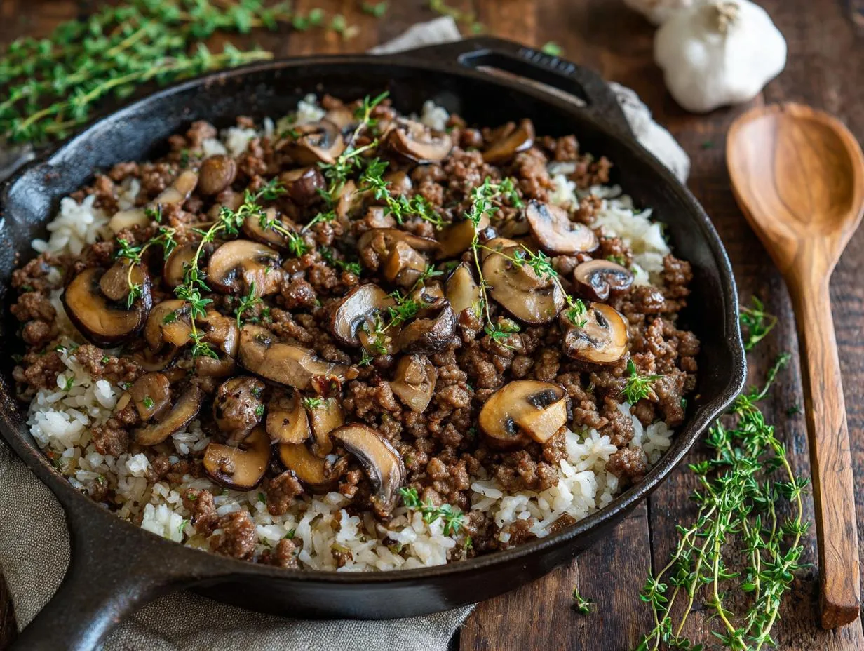 Hearty 5-Star Ground Beef Mushroom Skillet Perfection!
