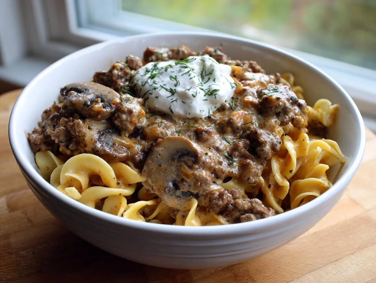 30-Minute Ground Beef Stroganoff: Creamy Comfort Perfection