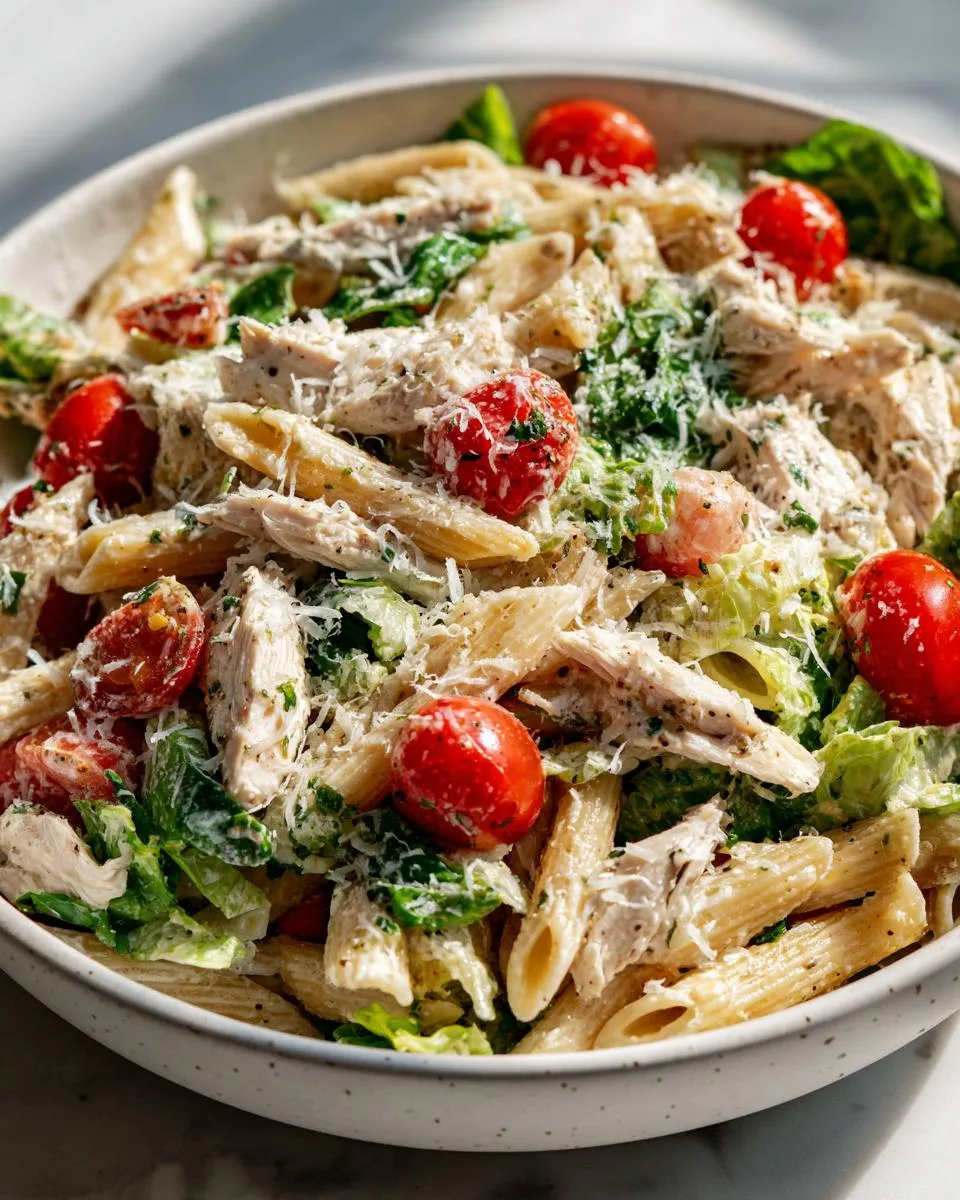 Healthy Chicken Caesar Pasta Salad - detail 3