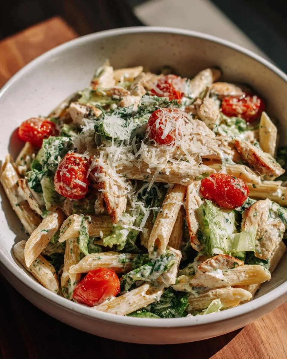 Healthy Chicken Caesar Pasta Salad - detail 4