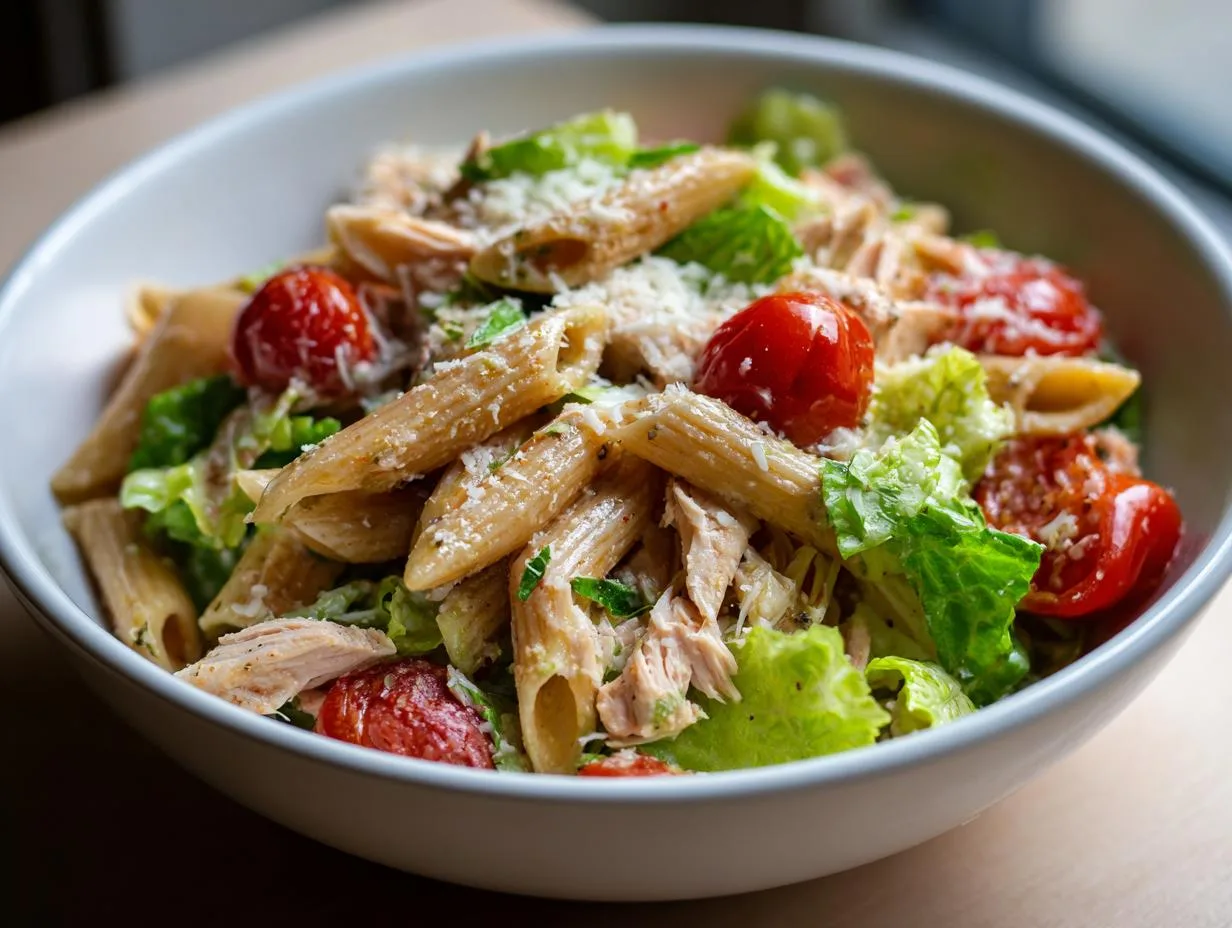 30-Minute Healthy Chicken Caesar Pasta Salad Recipe Delight