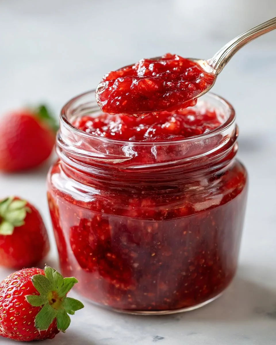 Homemade Strawberry Rhubarb Jam - detail 1