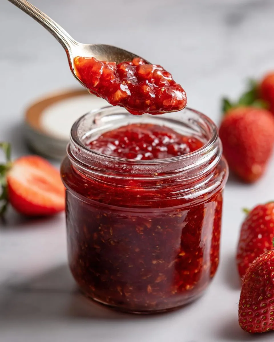 Homemade Strawberry Rhubarb Jam - detail 4