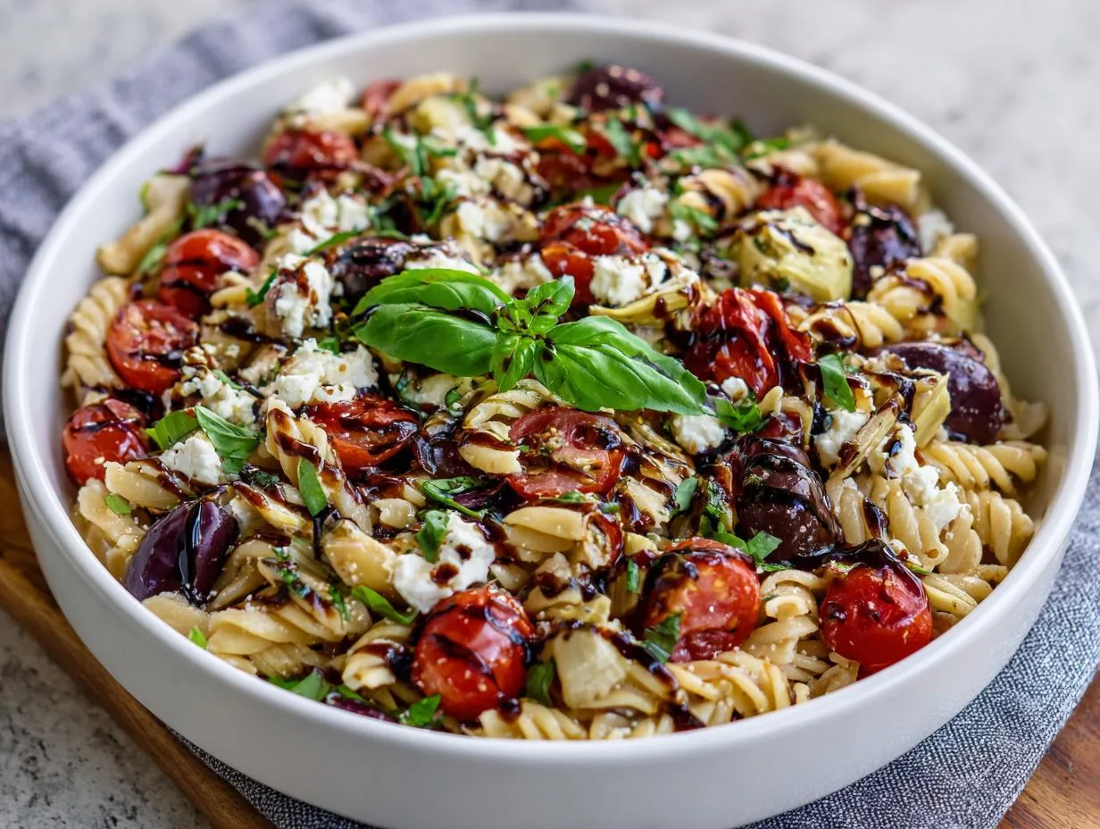Irresistible 30-Minute Mediterranean Feta Pasta Salad Bowl