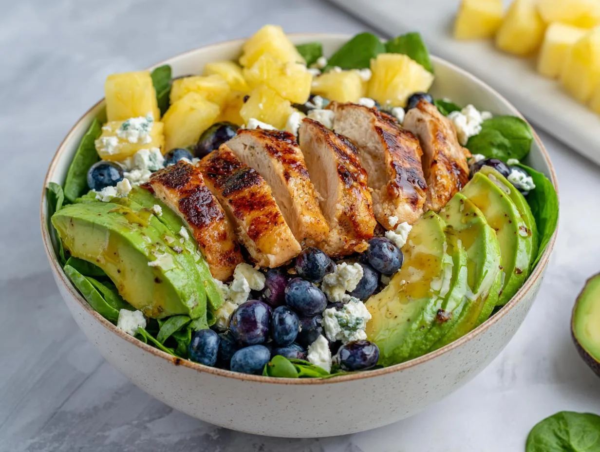 25-Minute Pineapple Avocado Chicken Salad Bowl You’ll Crave