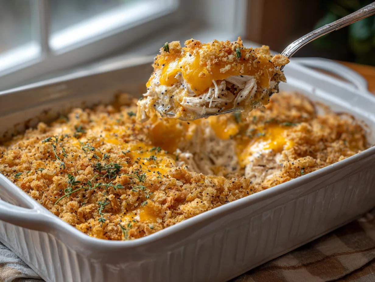 Creamy Poppy Seed Chicken Casserole – Pure Comfort in Every Bite