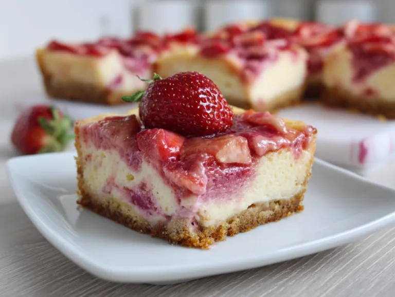 Strawberry Rhubarb Cheesecake Bars