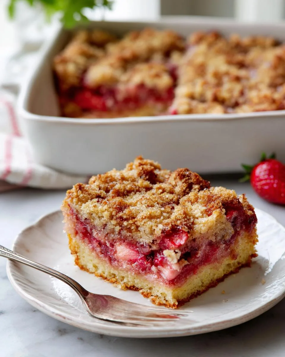 Strawberry Rhubarb Coffee Cake Recipe - detail 3
