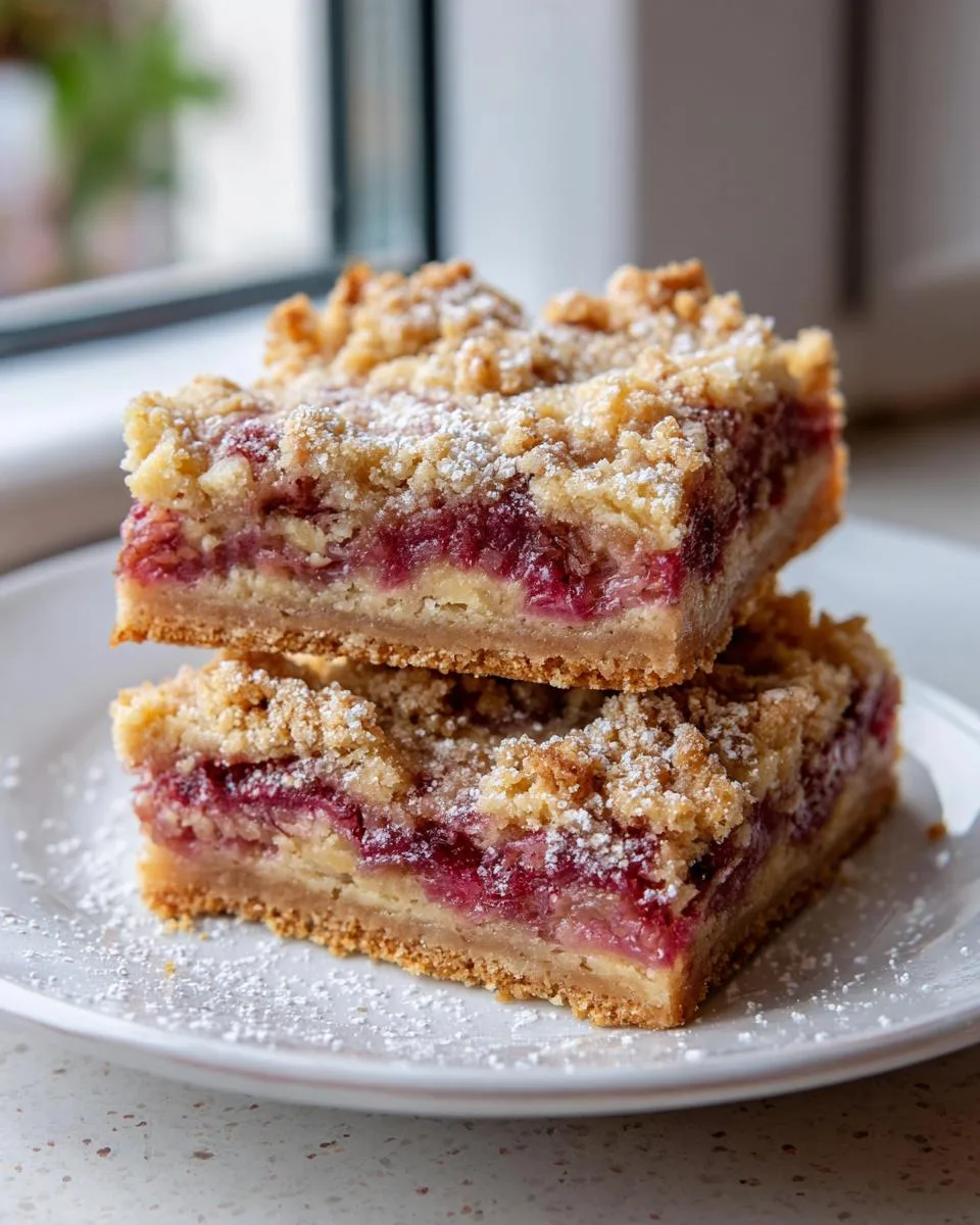 Sweet Rhubarb Shortbread Bars Recipe - detail 1