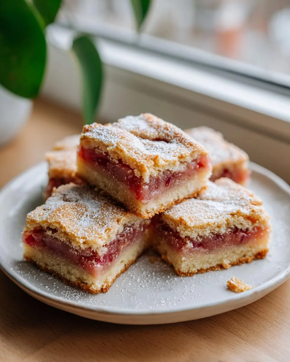 Sweet Rhubarb Shortbread Bars Recipe - detail 2