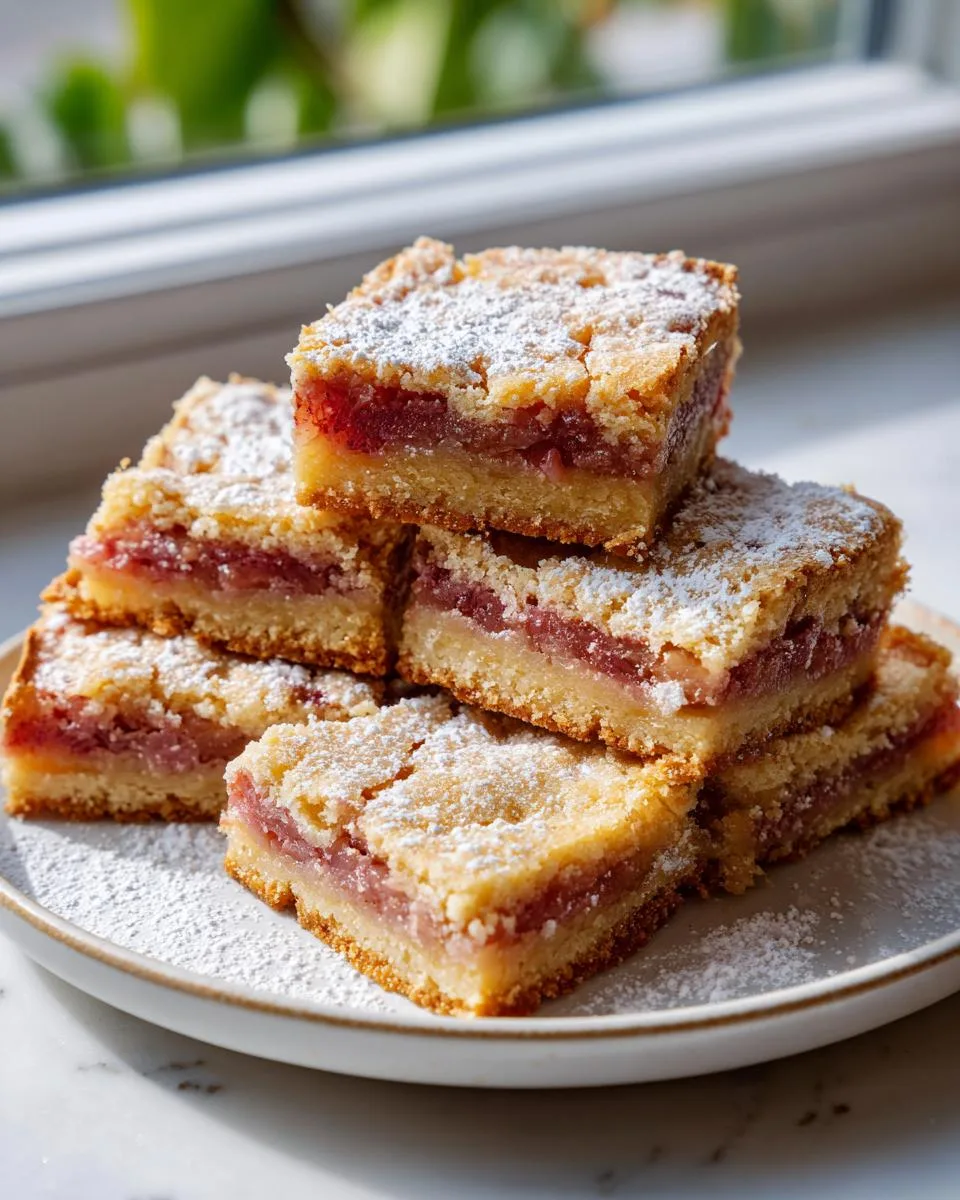 Sweet Rhubarb Shortbread Bars Recipe - detail 3
