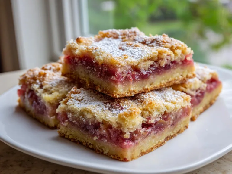 Sweet Rhubarb Shortbread Bars Recipe