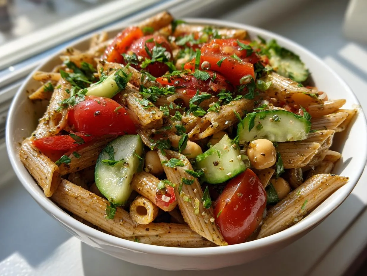Irresistible Zaatar Chickpea Pasta Salad in 30 Minutes