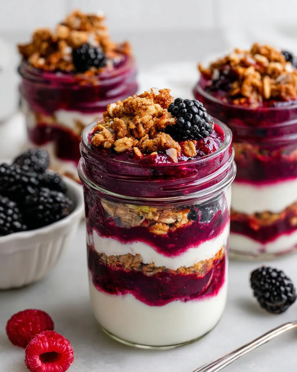 Black Raspberry Yogurt Parfait Cups - detail 1