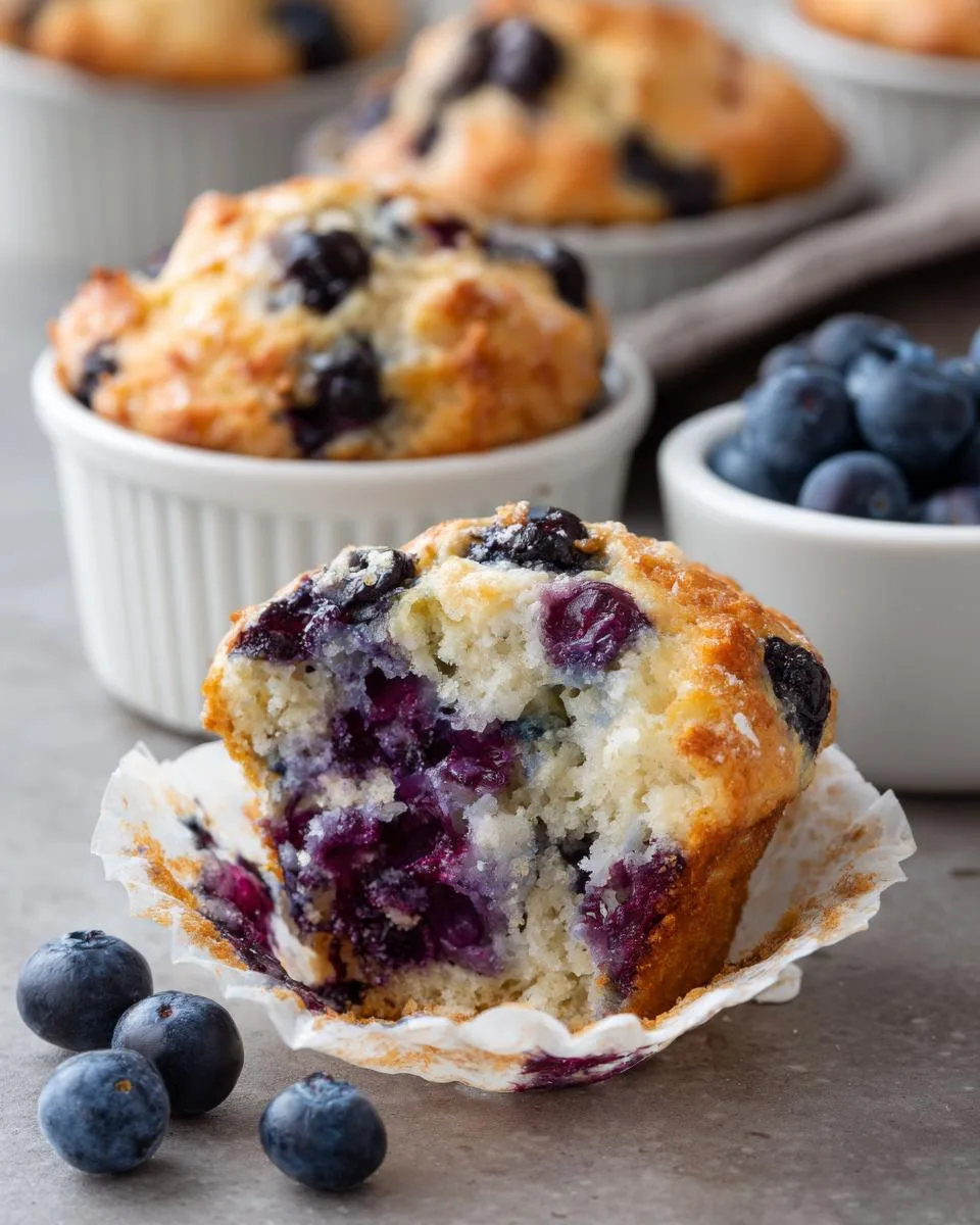 Blueberry Cottage Cheese Muffins - detail 1