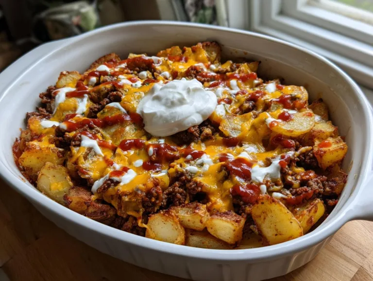 Cheesy Beef Potato Bake
