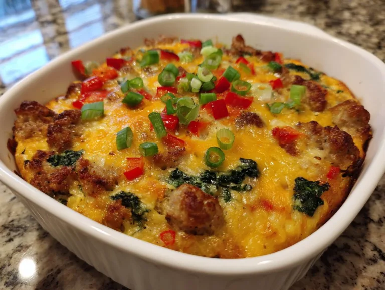 Cheesy Egg Rice Breakfast Bake