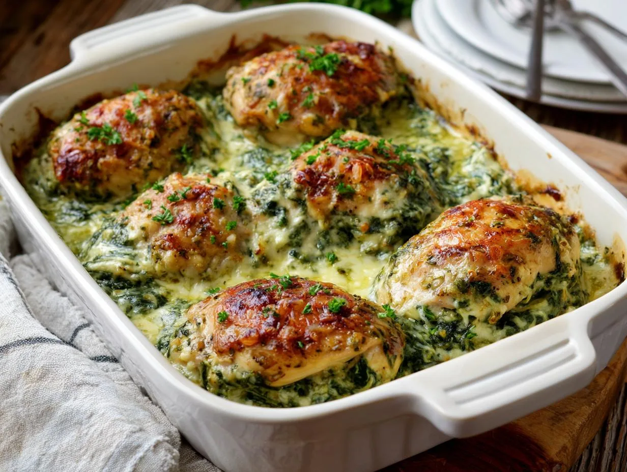 Creamy 40-Minute Chicken Florentine Casserole – Pure Bliss!
