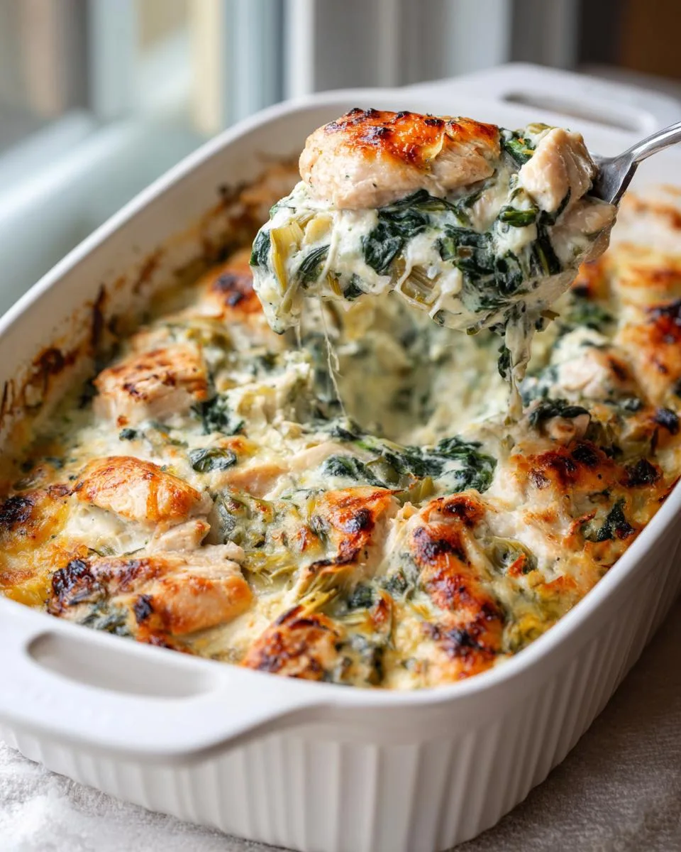 Chicken Spinach Artichoke Casserole - detail 2