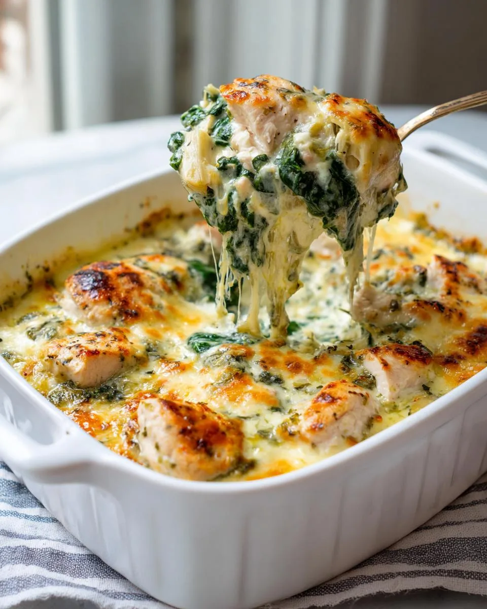 Chicken Spinach Artichoke Casserole - detail 3