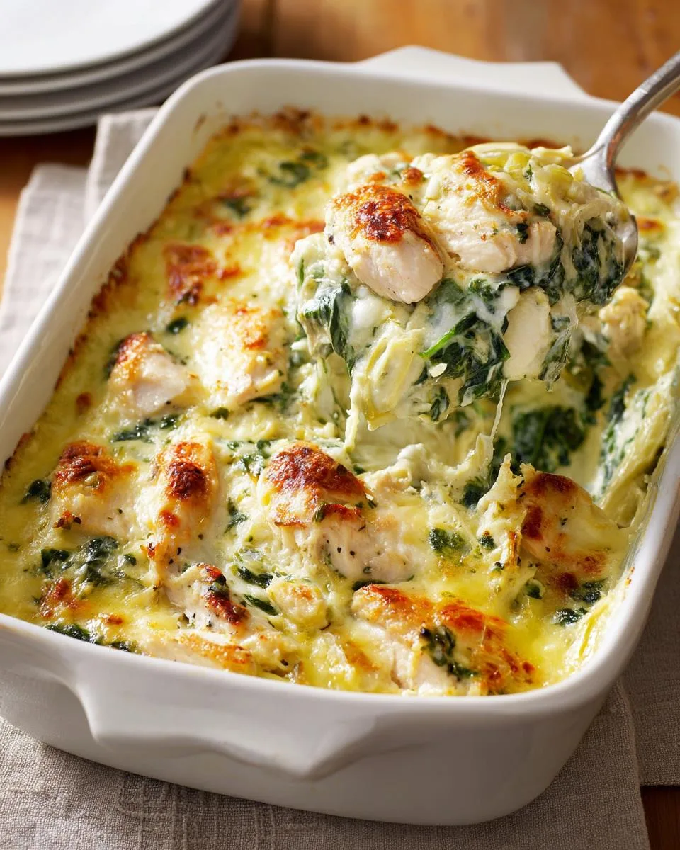 Chicken Spinach Artichoke Casserole - detail 4