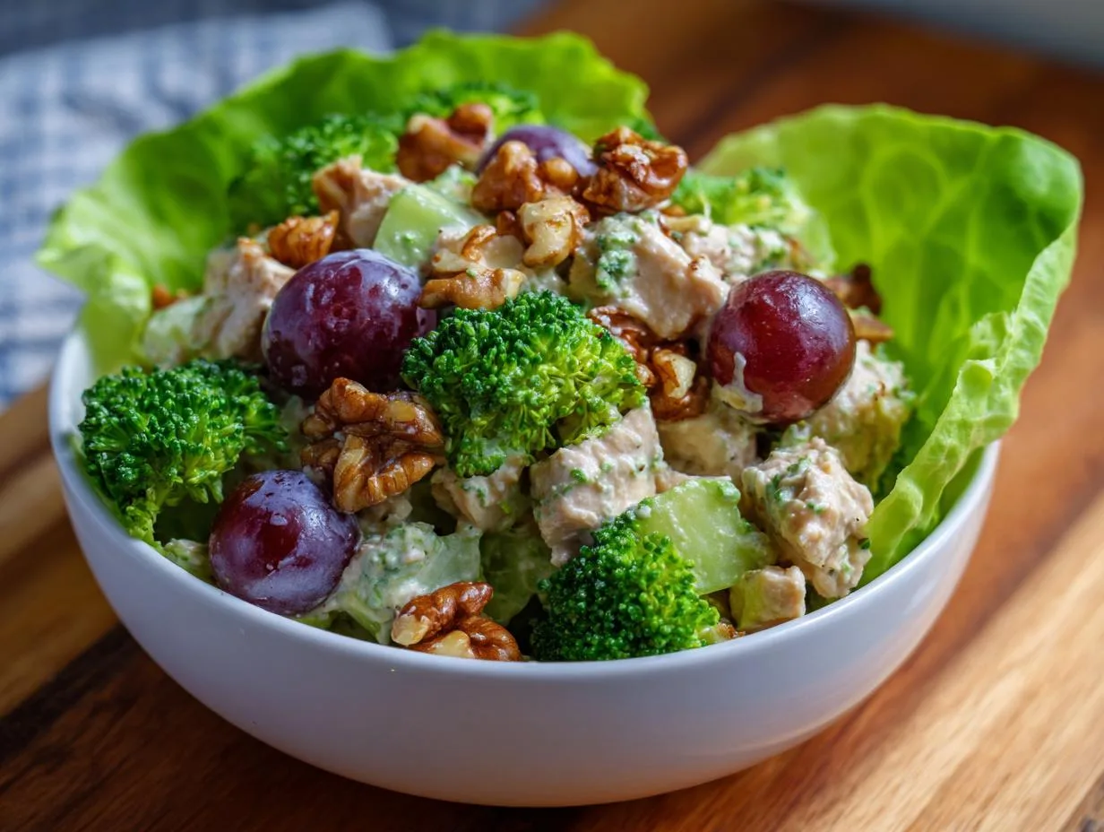 Cottage Cheese Broccoli Chicken Salad (15-Minute Meal!)